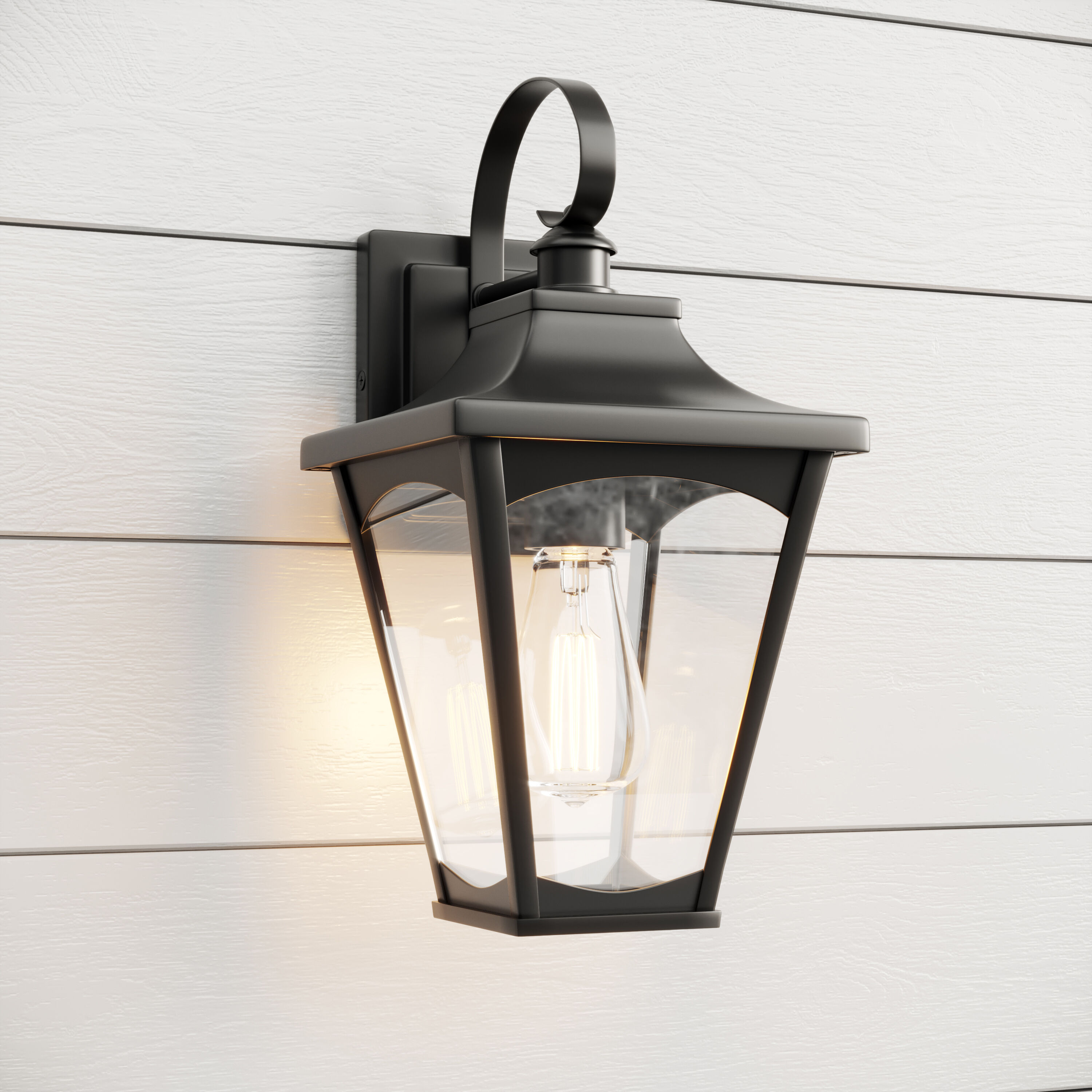 Curry 1 Light 16 inch Powder Coated Black Outdoor Wall Sconce